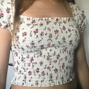 Scrunched Floral Top